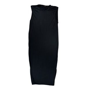 Acne Studios Bree Tencel Dress PUS14 M Black Sleeveless Maxi Scandi Quiet Luxury